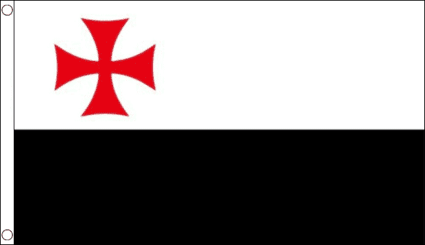 Tempelritter / Knights Templar Fahne gedruckt | 90 x 150 cm - Bild 1