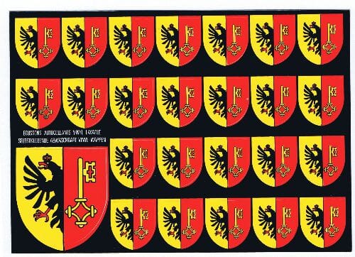 Selbstklebende Postkarte mit grosser und kleiner Wappen Genf | 14.5 x 10.5 cm - Bild 1