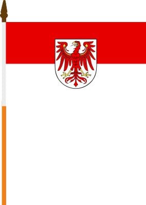 Brandenburg Fahne am Stab gedruckt | 30 x 45 cm - Bild 1