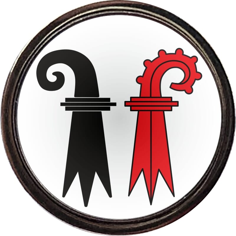 Pin Kanton beide Basel rund mit Verschluss | &Oslash; 1.6 cm - Bild 1