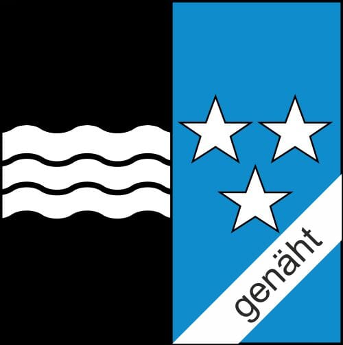 Fahne Aargau AG gen&auml;ht / appliziert | 80 x 80 cm - Bild 1