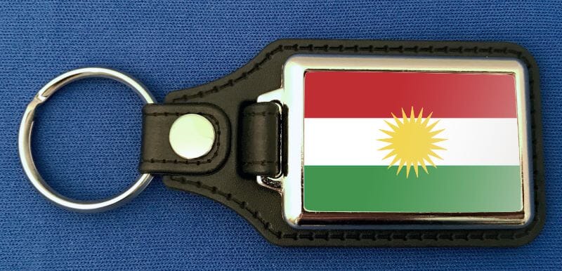 Kurdistan Schl&uuml;sselanh&auml;nger aus Metall und Kunstleder | ca. 95 X 37 mm - Bild 1
