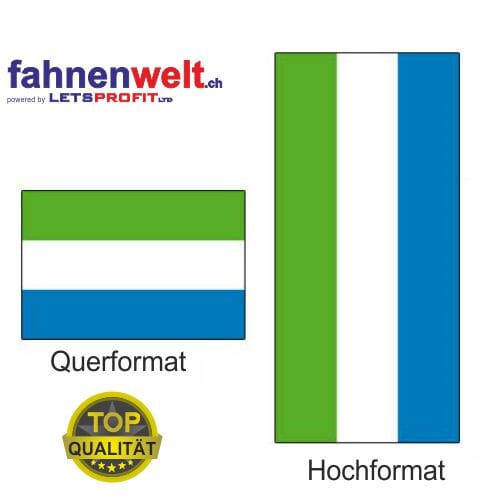 Sierra Leone Fahne aus Multi-Flag im Hoch- und Querformat | diverse Gr&ouml;ssen - Bild 1