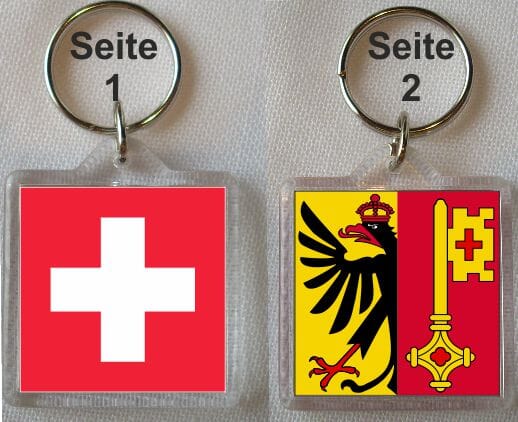 Schl&uuml;sselanh&auml;nger Genf / Schweiz | 40 x 40 mm - Bild 1