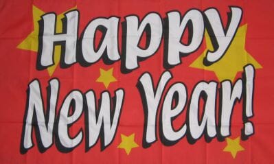 Neujahrs / Happy New Year Fahne gedruckt | 90 x 150 cm - Bild 1