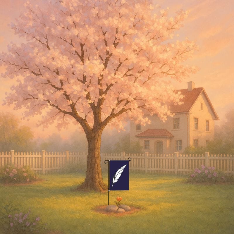 Gartenfahne Feder der Erinnerung | 30 x 45 cm - Bild 3