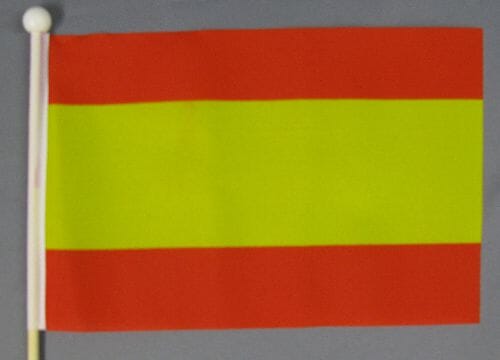 Spanien Tisch-Fahne ohne Wappen aus Stoff mit Holzsockel | 22.5 x 15 cm - Bild 2