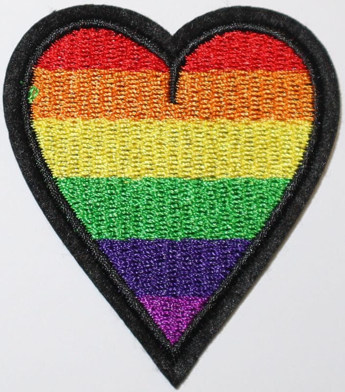 Patch Sticker zum aufb&uuml;geln Regenbogen-Herz | 5.8 x 6.6 cm - Bild 1