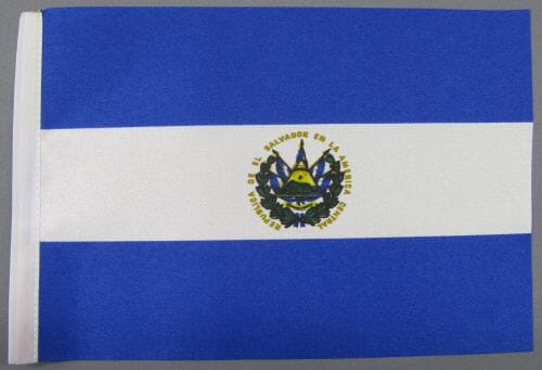 El Salvador Tisch-Fahne DeLuxe ohne St&auml;nder | 15.5 x 24 cm - Bild 2