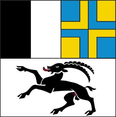 Fahne Graub&uuml;nden GR gedruckt | 100 x 100 cm - Bild 1