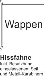 Fahne geflammt Basel-Stadt BS | 50 x 50 cm - Bild 2