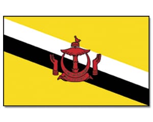 Brunei Darussalam Hissfahne gedruckt im Querformat | 90 x 150 cm - Bild 1