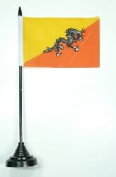 Bhutan Tisch-Fahne mit Fuss | 10 x 15 cm - Bild 1