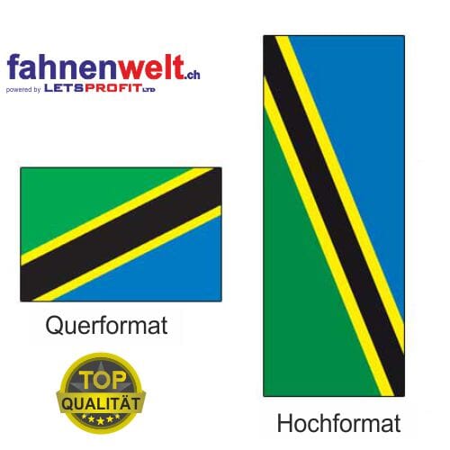 Tansania Fahne aus Multi-Flag im Hoch- und Querformat | diverse Gr&ouml;ssen - Bild 1