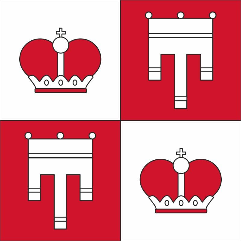 Fahne Gemeinde 9490 Vaduz FL Variante 2 | 30 x 30 cm und Gr&ouml;sser - Bild 1