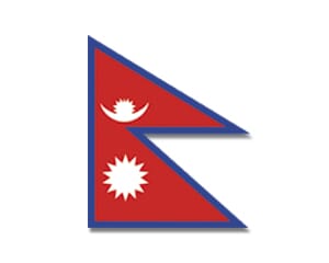 Nepal Hissfahne gedruckt im Querformat | 90 x 150 cm - Bild 1
