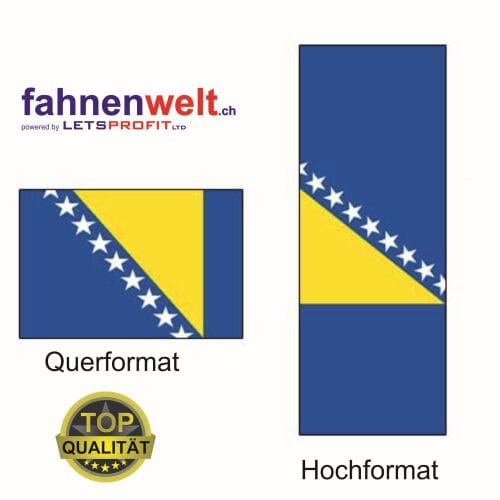 Bosnien-Herzegowina Fahne aus Multi-Flag im Hoch- und Querformat | diverse Gr&ouml;ssen - Bild 1