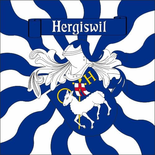 Fahne geflammt Gemeinde 6133 Hergiswil (LU) | 30 x 30 cm und Gr&ouml;sser - Bild 1