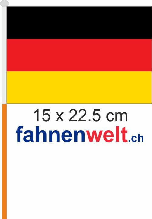 Deutschland Fahne / Flagge am Stab Pack &agrave; 4 St&uuml;ck | 15 x 22.5 cm - Bild 1