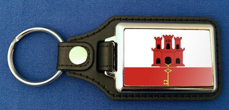 Gibraltar Schl&uuml;sselanh&auml;nger aus Metall und Kunstleder | ca. 95 X 37 mm - Bild 1