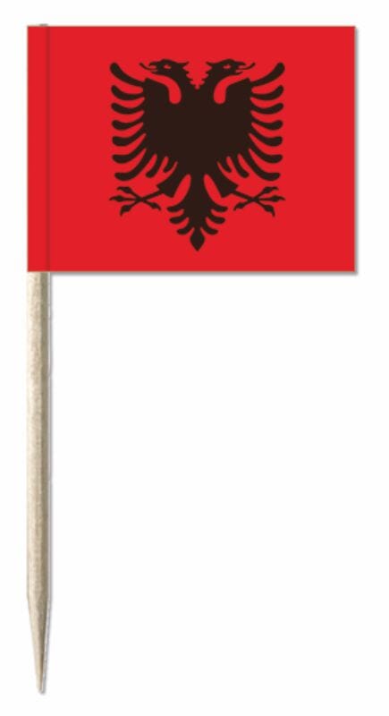 Mini-Fahnen Albanien Pack &agrave; 50 St&uuml;ck | 30 x 40 mm - Bild 1