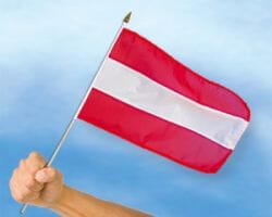 Oesterreich Fahne / Flagge am Stab | 30 x 45 cm - Bild 1