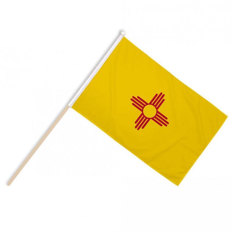 New Mexico Fahne / Flagge am Stab Pack &agrave; 4 St&uuml;ck | 15 x 22.5 cm - Bild 1