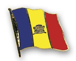 Flaggen Pin Andorra Staatsflagge geschwungen | ca. 20 mm - Bild 1