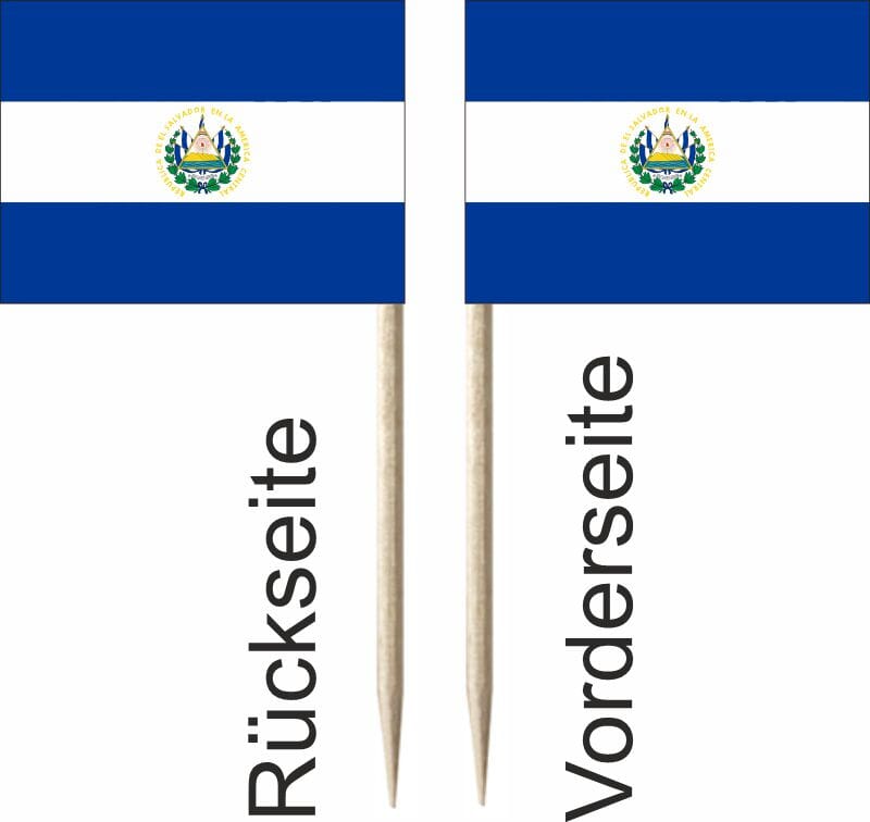 Mini-Fahnen El Salvador Pack &agrave; 50 St&uuml;ck | 30 x 40 mm - Bild 2