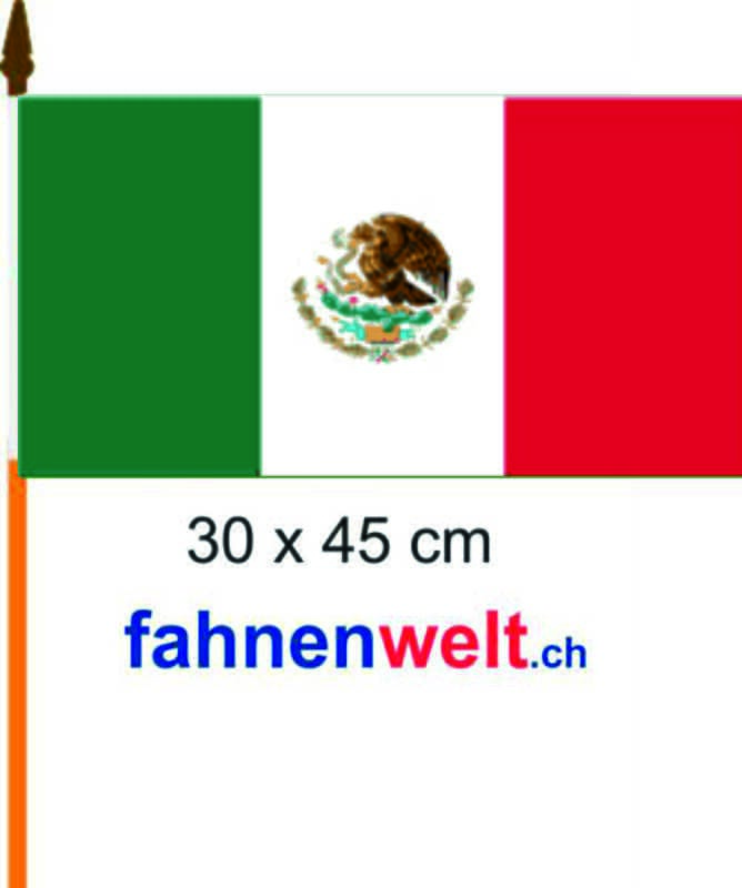 Mexiko Fahne / Flagge am Stab | 30 x 45 cm - Bild 1