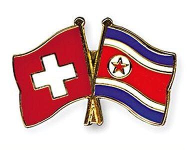 Freundschaftspin Schweiz-Nordkorea | Gr&ouml;sse ca. 22mm - Bild 1