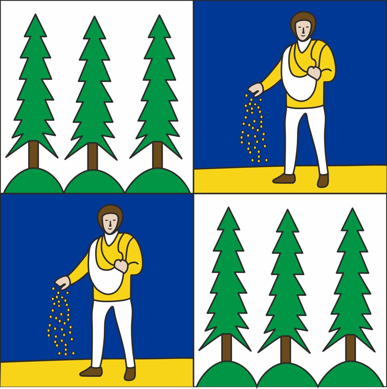 Fahne Gemeinde 1874 Champ&eacute;ry (VS) | 30 x 30 cm und Gr&ouml;sser - Bild 1