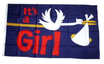 It&rsquo;s a Girl / M&auml;dchen Fahne gedruckt | 90 x 150 cm - Bild 1
