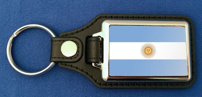 Argentinien Schl&uuml;sselanh&auml;nger aus Metall und Kunstleder | ca. 95 X 37 mm - Bild 1