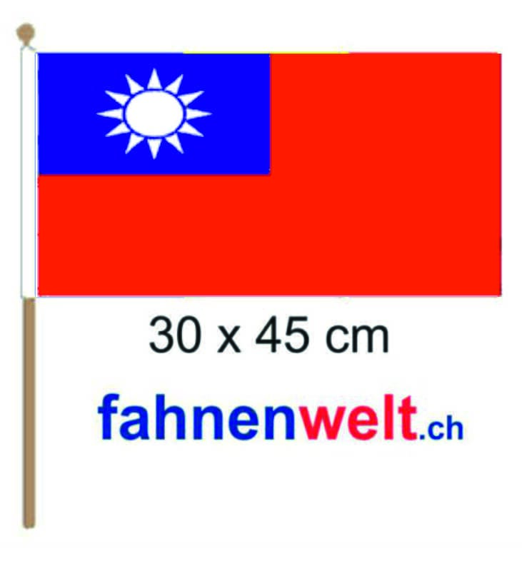 Taiwan Fahne / Flagge am Stab | 30 x 45 cm - Bild 1