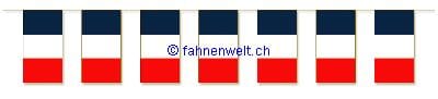 Fahnenkette Frankreich gedruckt aus Papier | 20 Fahnen 12 x 24 cm 5 m lang - Bild 1