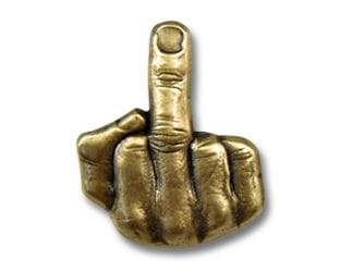 Mittelfinger Pin goldfarben | ca. 22 x 17,5 mm - Bild 1