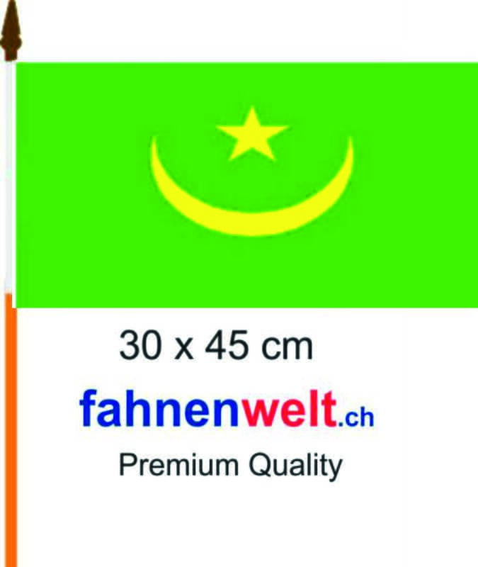 Mauretanien Fahne / Flagge am Stab bis 2017 | 30 x 45 cm - Bild 1