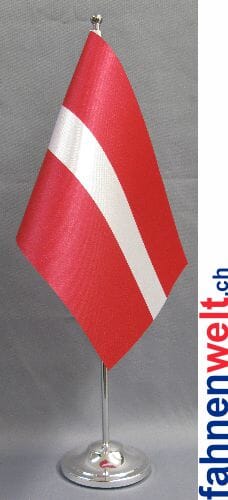 Lettland Tisch-Fahne DeLuxe ohne St&auml;nder | 15.5 x 24 cm - Bild 1