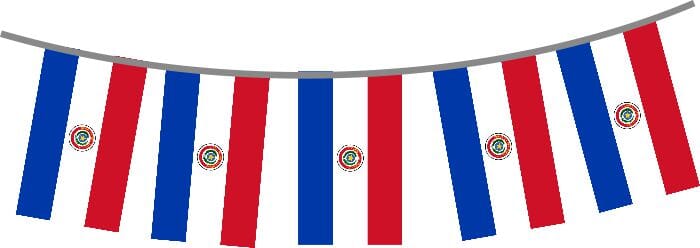 Fahnenkette Paraguay gedruckt aus Stoff | 30 Fahnen 15 x 22.5 cm 9 m lang - Bild 1