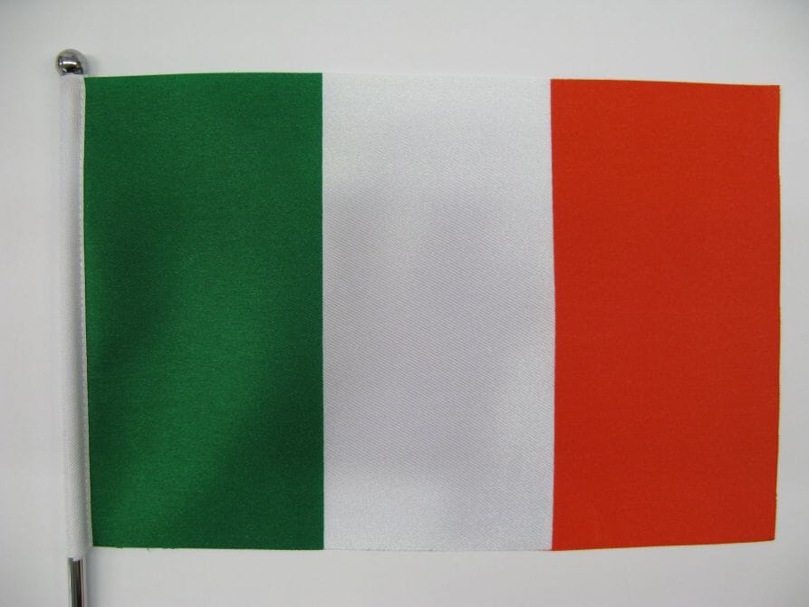 Italien Tisch-Fahne DeLuxe ohne St&auml;nder | 15.5 x 24 cm - Bild 2