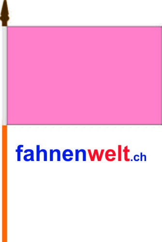Pink Fahne am Stab gedruckt | 30 x 45 cm - Bild 1