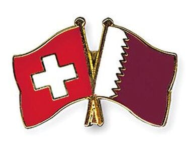 Freundschaftspin Schweiz-Katar | Gr&ouml;sse ca. 22mm - Bild 1