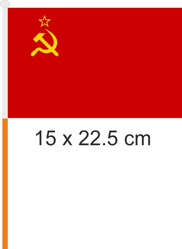 UDSSR / Sowjetunion / CCCP Fahne / Flagge am Stab Pack &agrave; 4 St&uuml;ck | 15 x 22.5 cm - Bild 1