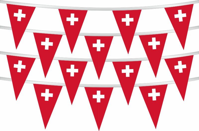 Wimpelkette Schweiz gedruckt | 20 Wimpel 18 x 28 cm 6 m lang - Bild 1