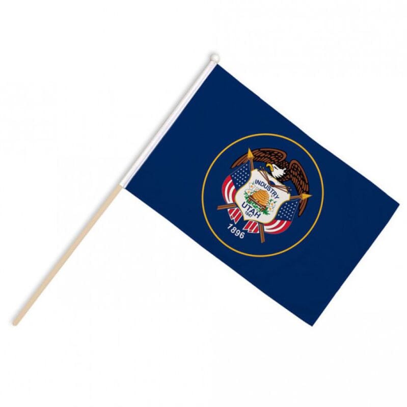 Utah Fahne / Flagge am Stab Pack &agrave; 4 St&uuml;ck | 15 x 22.5 cm - Bild 1
