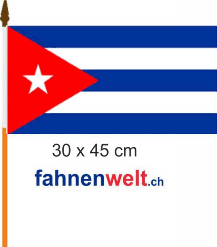 Kuba Fahne / Flagge am Stab | 30 x 45 cm - Bild 1
