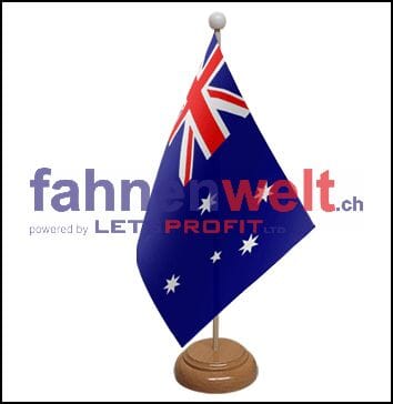 Australien Tisch-Fahne aus Stoff mit Holzsockel | 22.5 x 15 cm - Bild 1