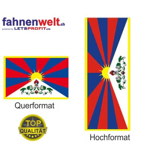 Tibet Fahne aus Multi-Flag im Hoch- und Querformat | diverse Gr&ouml;ssen - Bild 1