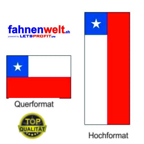 Chile Fahne aus Multi-Flag im Hoch- und Querformat | diverse Gr&ouml;ssen - Bild 1